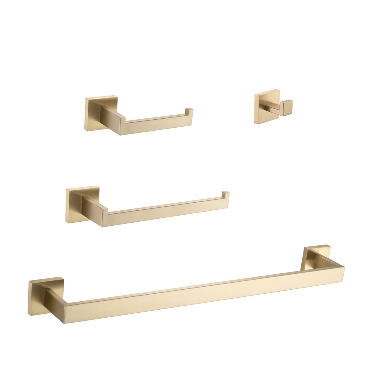4-Piece Wall-Mounted Bathroom Hardware Set with Hidden Mounts