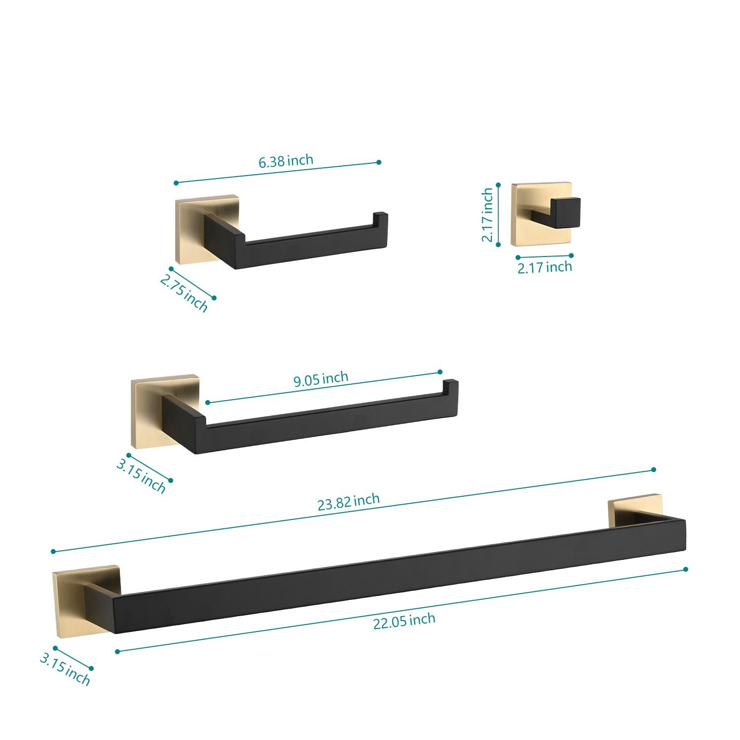 4-Piece Bathroom Hardware Set – Modern Wall-Mounted Organizer