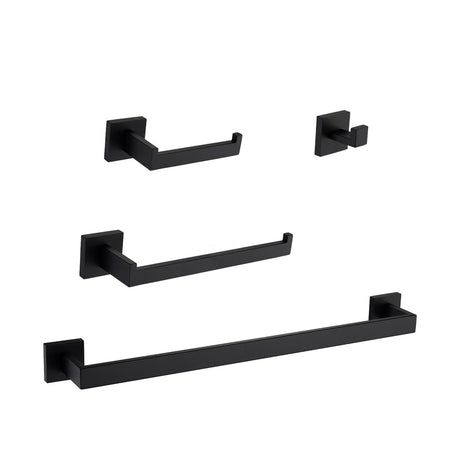 Modern 4-Piece Bathroom Hardware Set – Wall-Mounted & Rust-Resistant