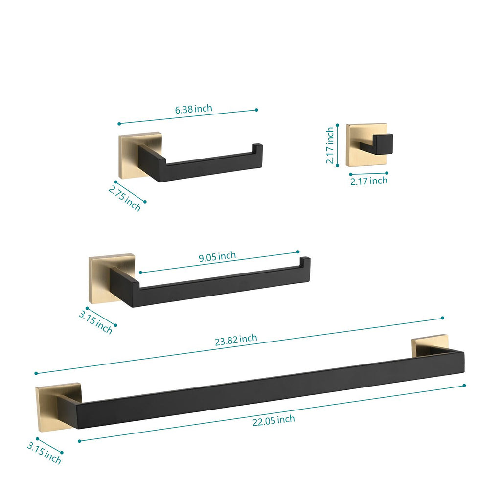 4-Piece Bathroom Hardware Set – Modern Wall-Mounted Organizer