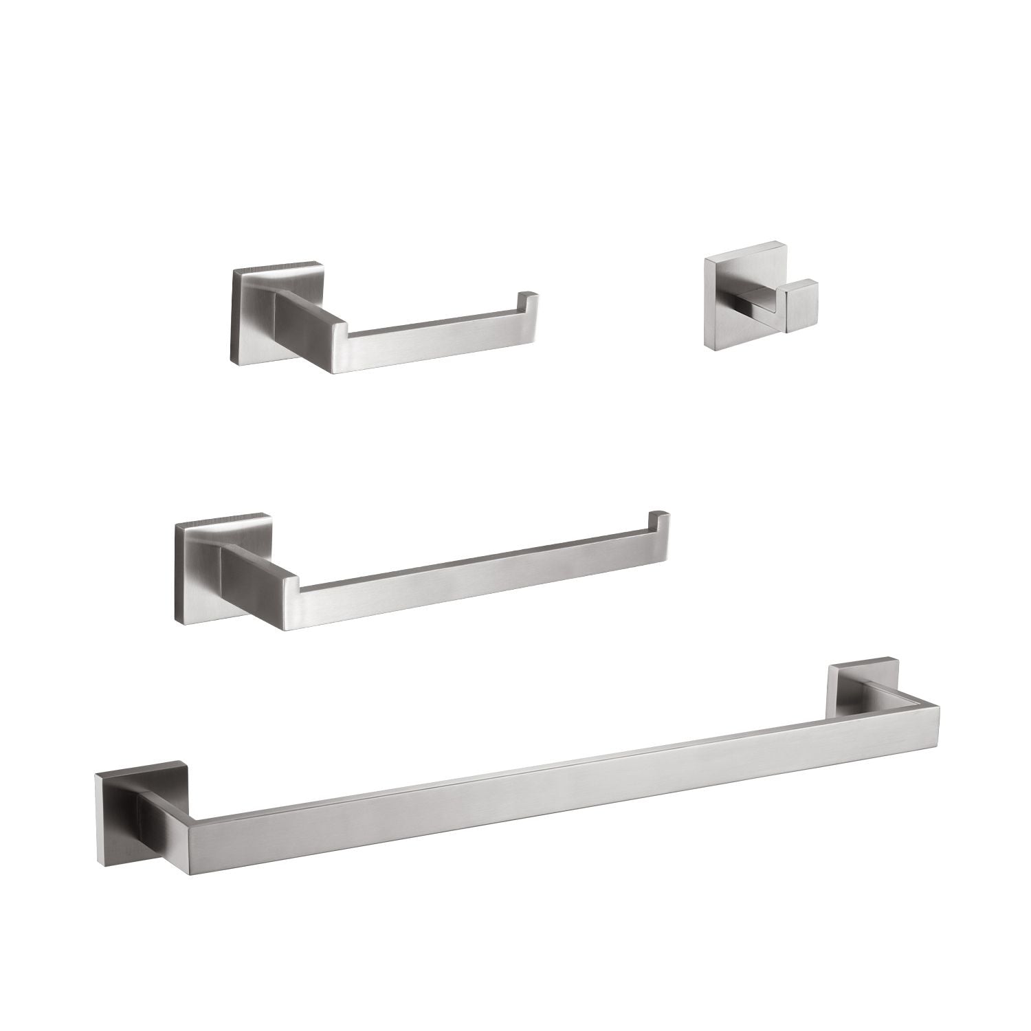 4-Piece Bathroom Hardware Set – Modern Wall-Mounted Storage