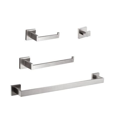 4-Piece Bathroom Hardware Set – Modern Wall-Mounted Storage
