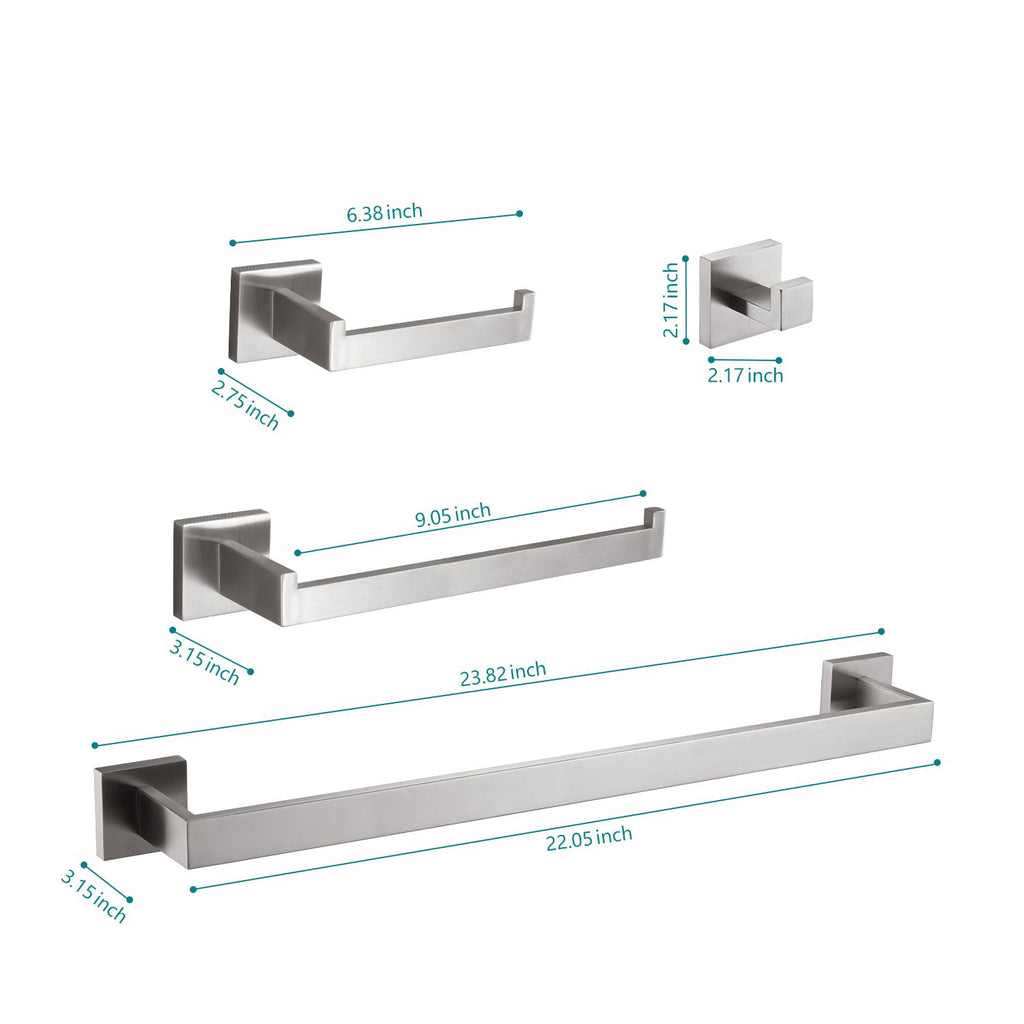 Four-Piece Wall-Mounted Bathroom Hardware Set