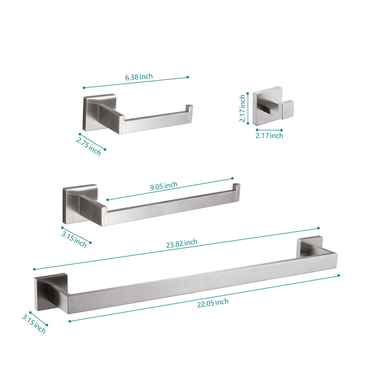 Four-Piece Wall-Mounted Bathroom Hardware Set