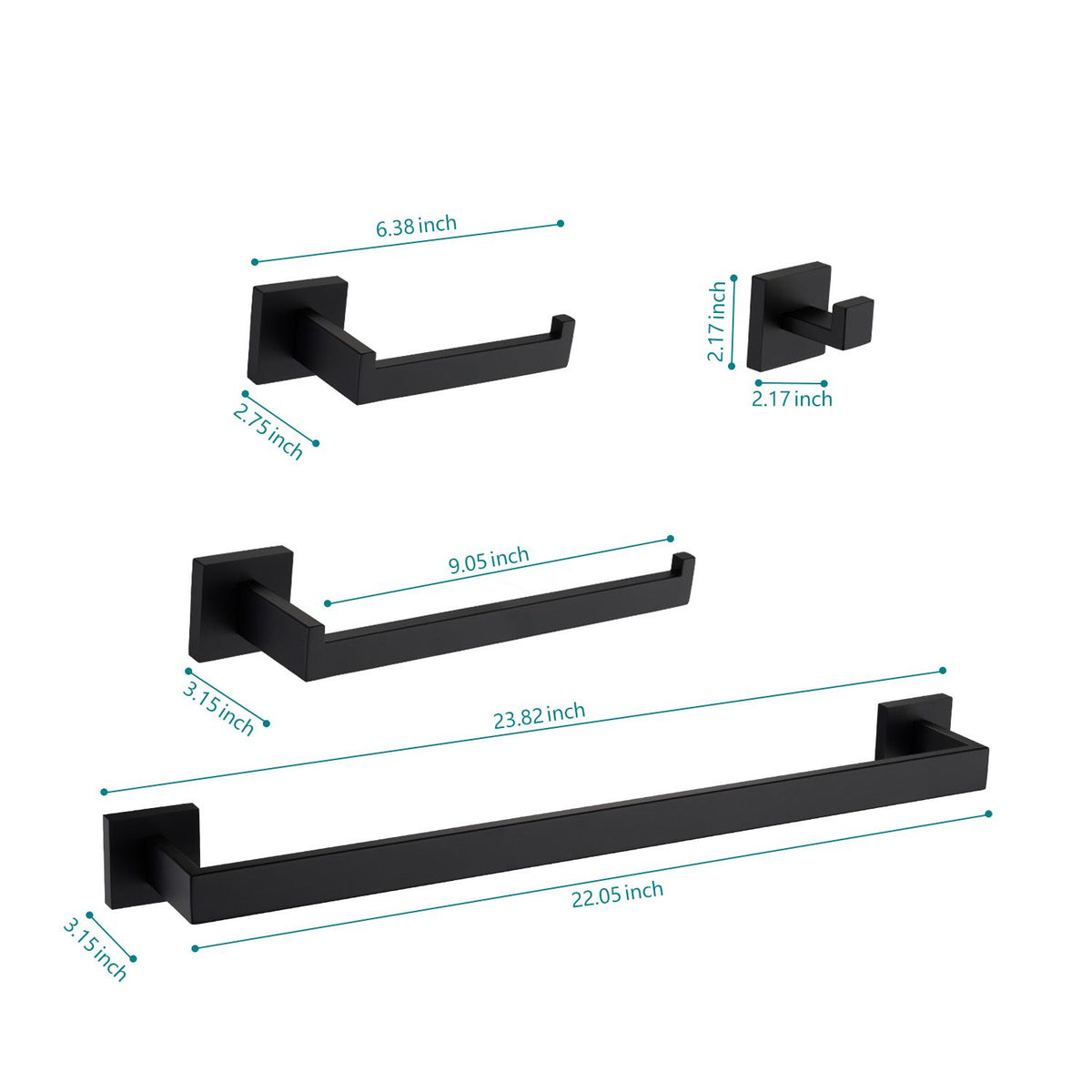 4- Piece Bathroom Hardware Set