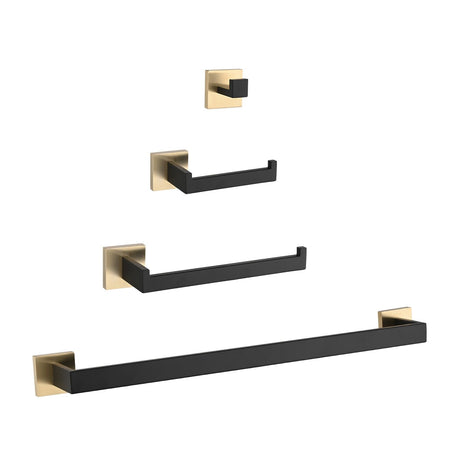 Four-Piece Bathroom Hardware Set with Concealed Mounting