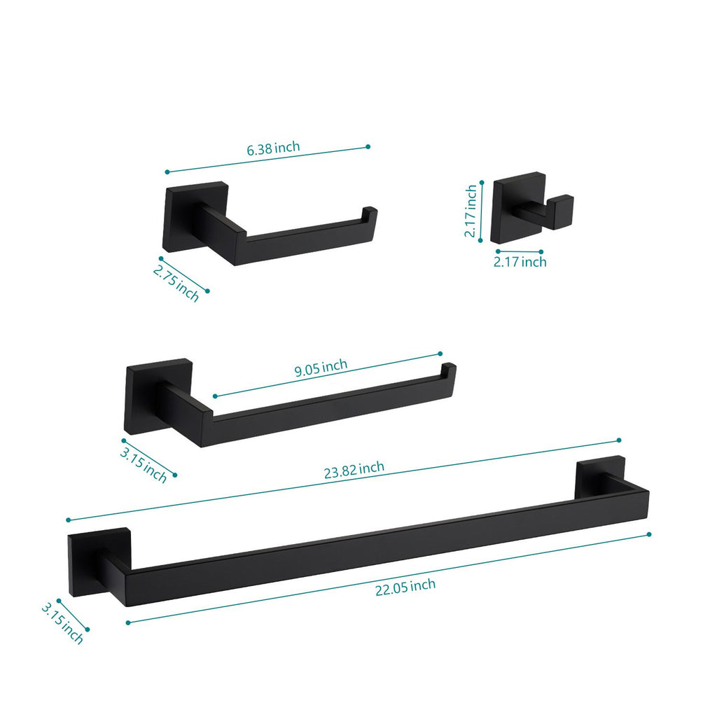 Modern Four-Piece Bathroom Hardware Set