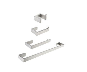 4-Piece Stainless Steel Bathroom Hardware Set for Organized Spaces