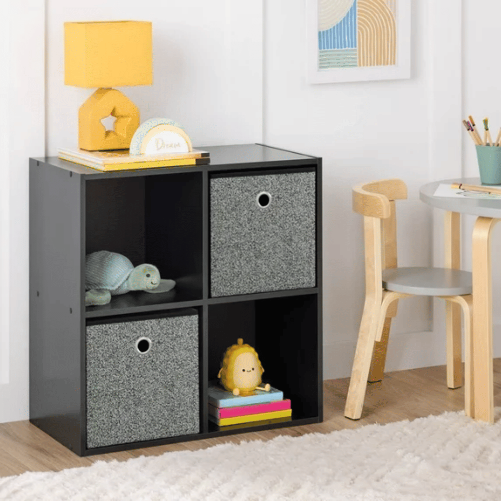Cube Organizer Bookcase with Open and Closed Back Shelves
