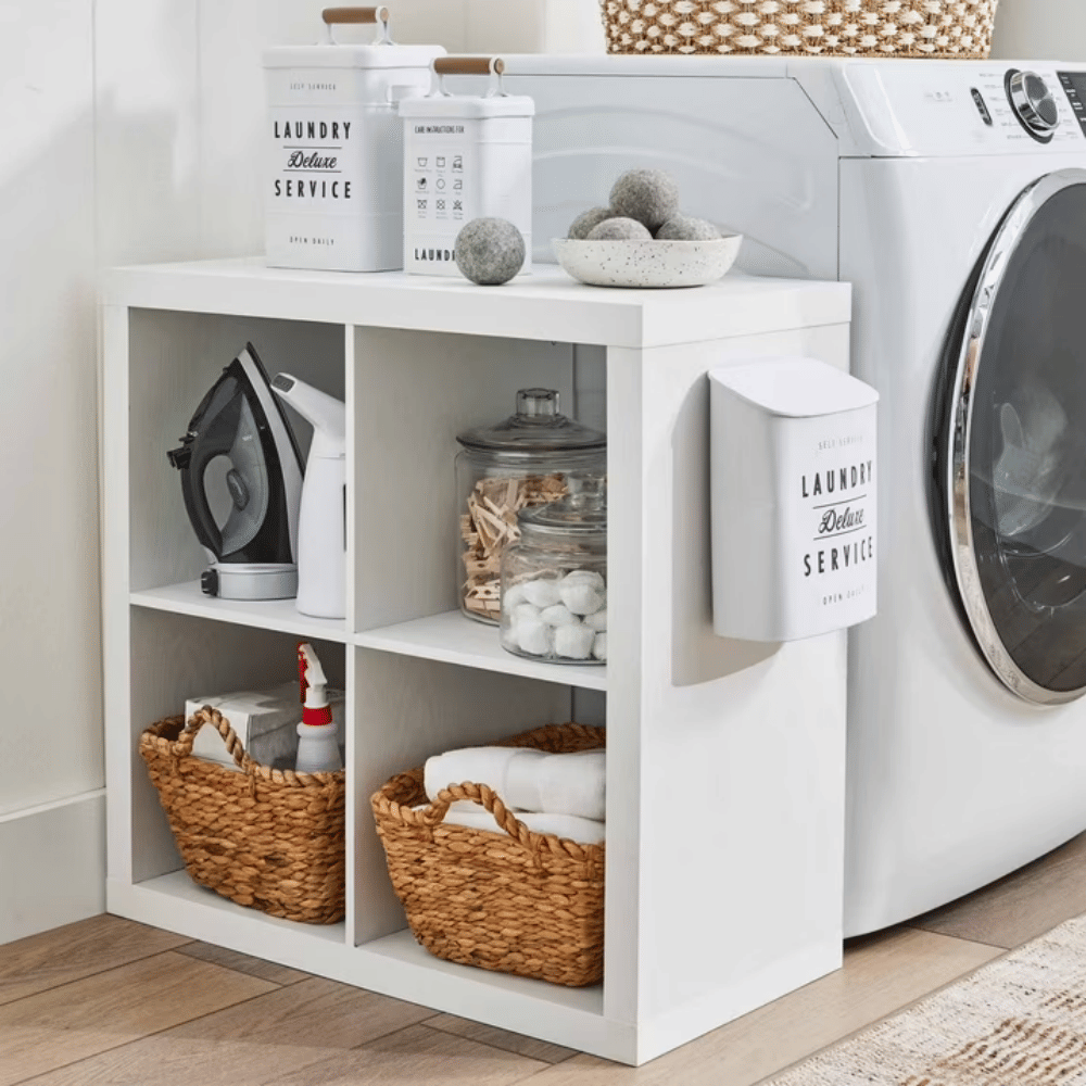4 Cube Storage Organizer, White Texture