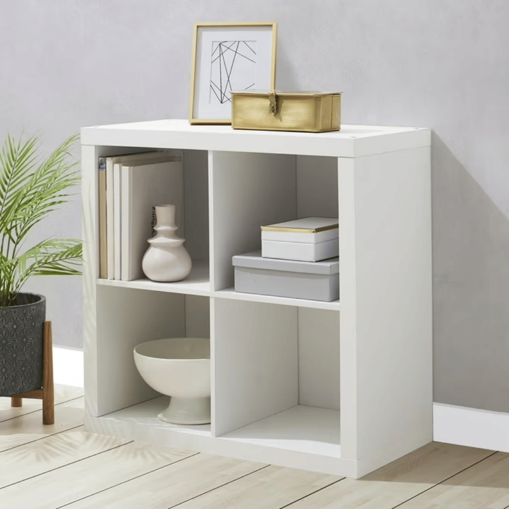 4 Cube Storage Organizer, White Texture