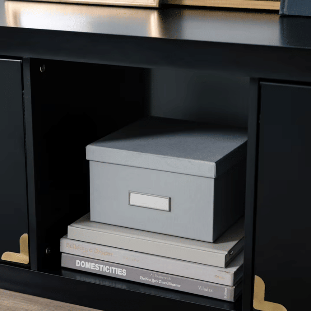 Black Four-Cube Organizer with Flexible Placement