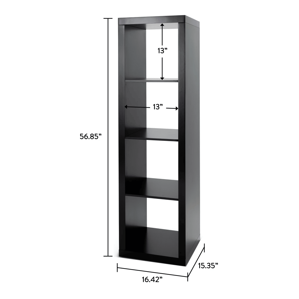 Black Four-Cube Organizer with Flexible Placement