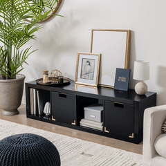 Black Four-Cube Organizer with Flexible Placement