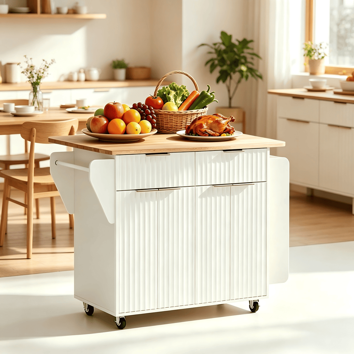 Champagne-Gold Grille Buffet Serving Cart