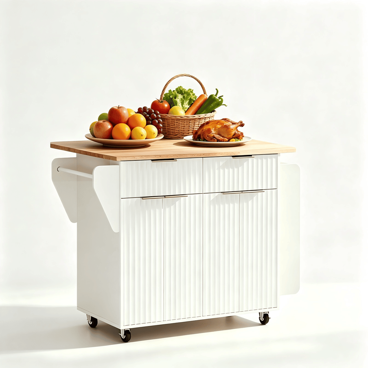 Champagne-Gold Grille Buffet Serving Cart