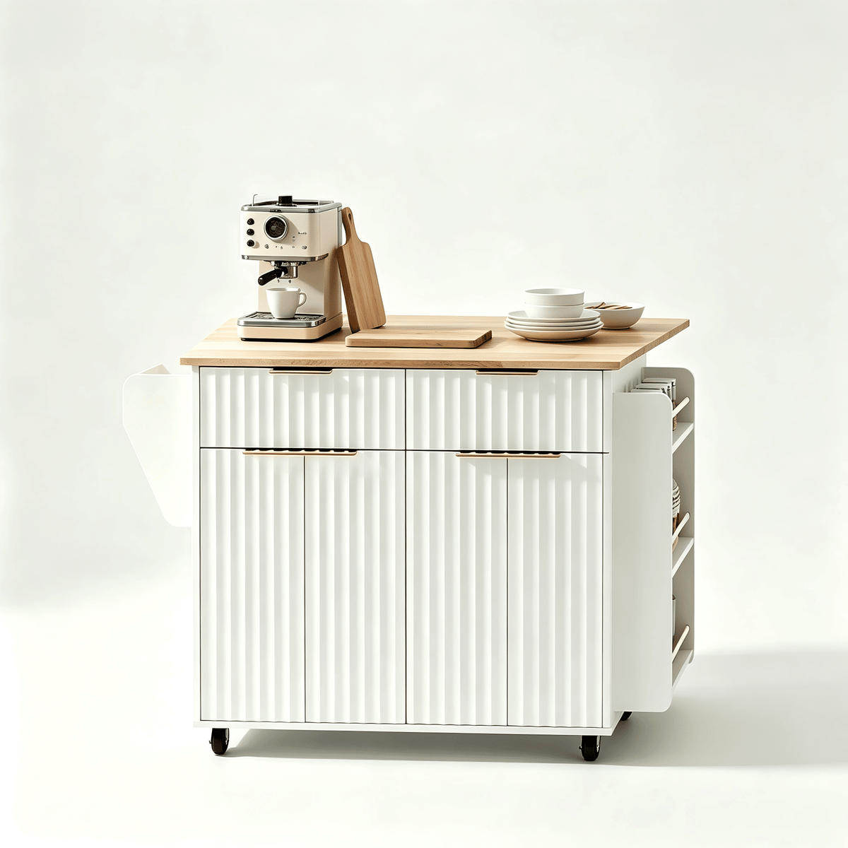 Champagne-Gold Grille Buffet Serving Cart