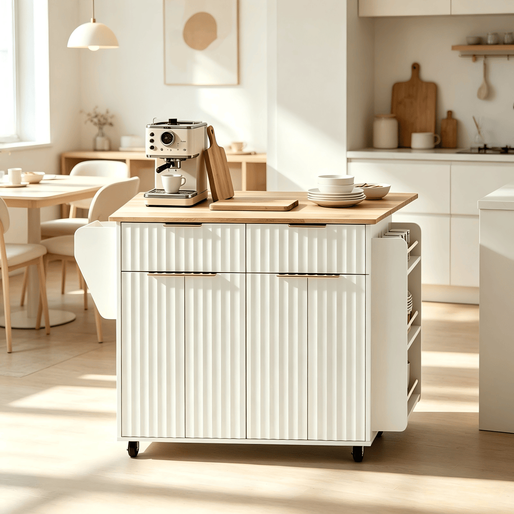 Champagne-Gold Grille Buffet Serving Cart