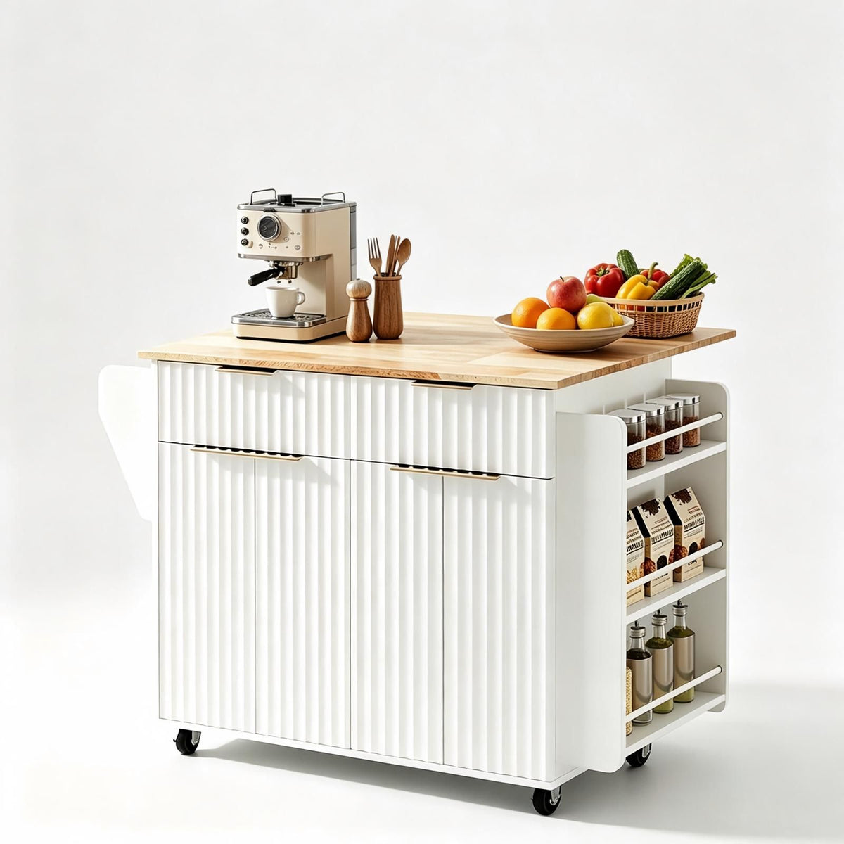 Champagne-Gold Grille Buffet Serving Cart
