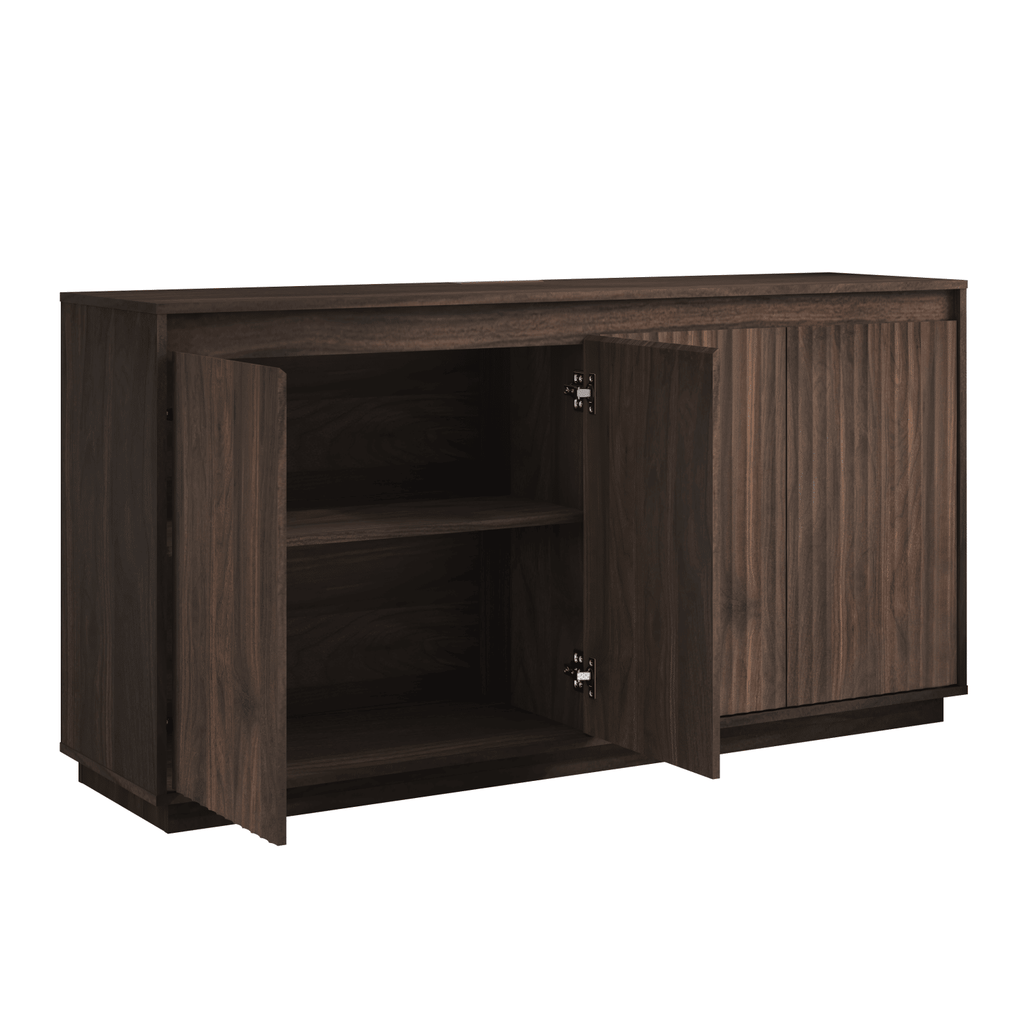 Four-Door Fluted Sideboard with Power Outlet