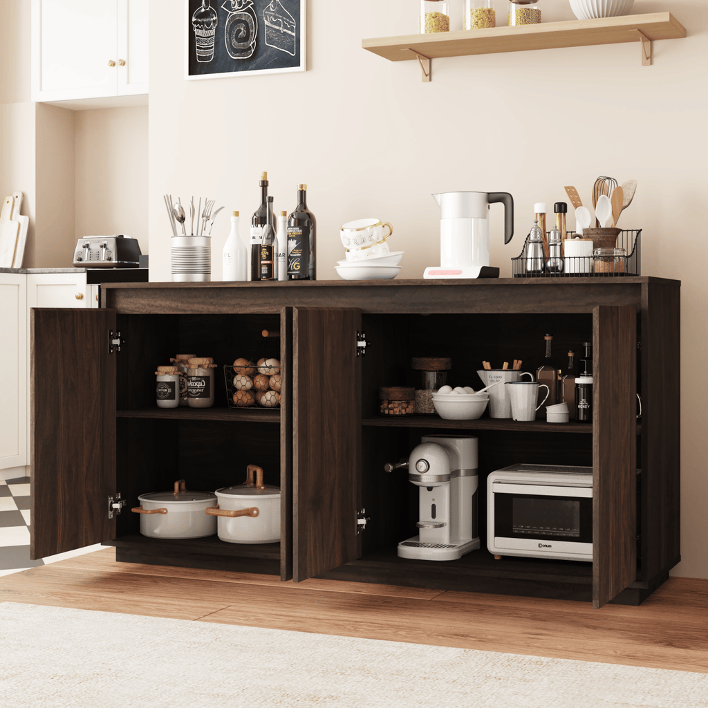 Four-Door Fluted Sideboard with Power Outlet