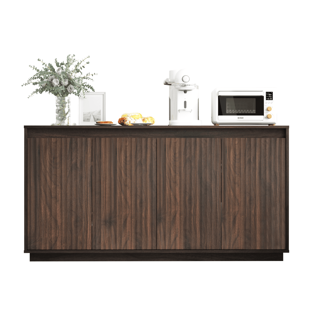 Four-Door Fluted Sideboard with Power Outlet
