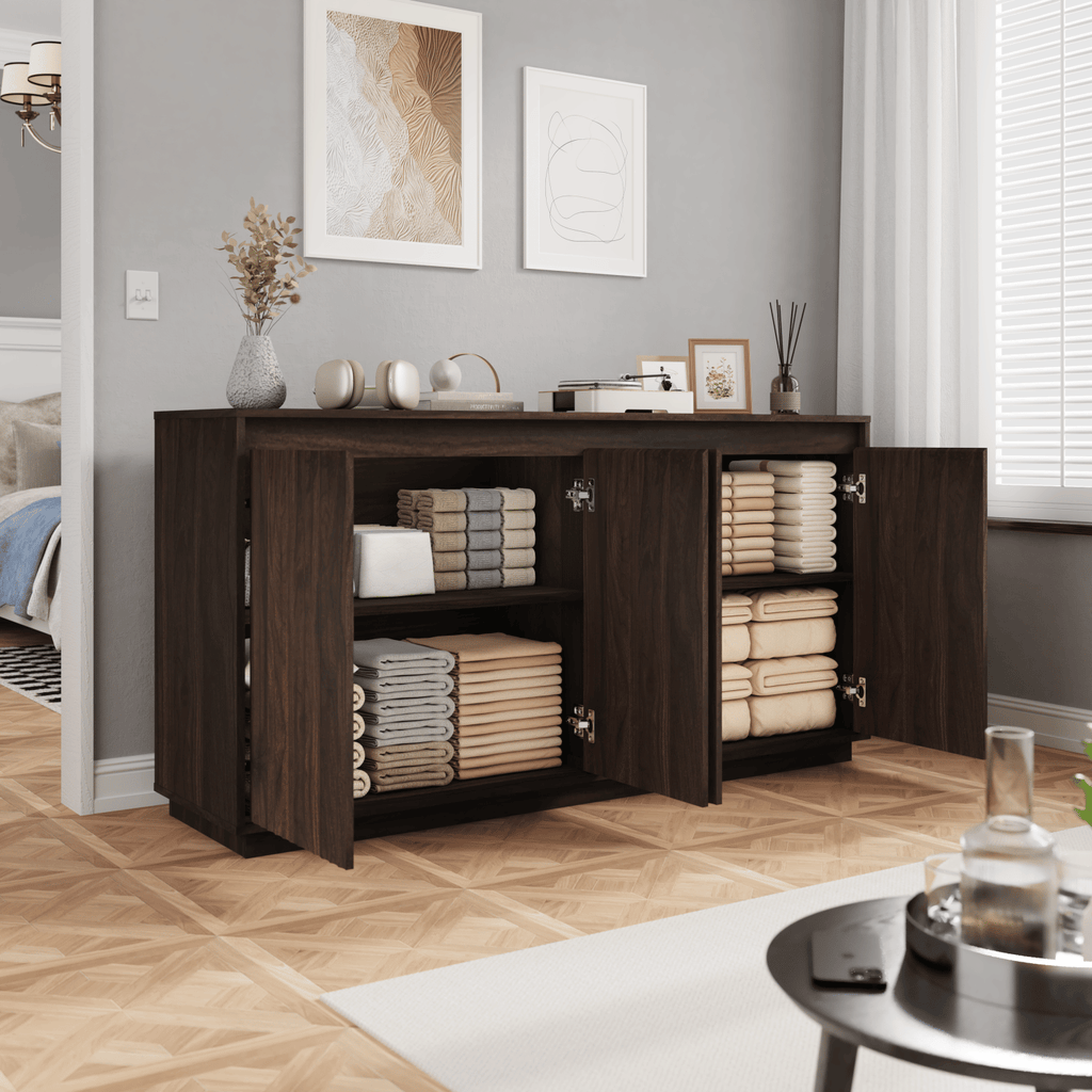 Four-Door Fluted Sideboard with Power Outlet