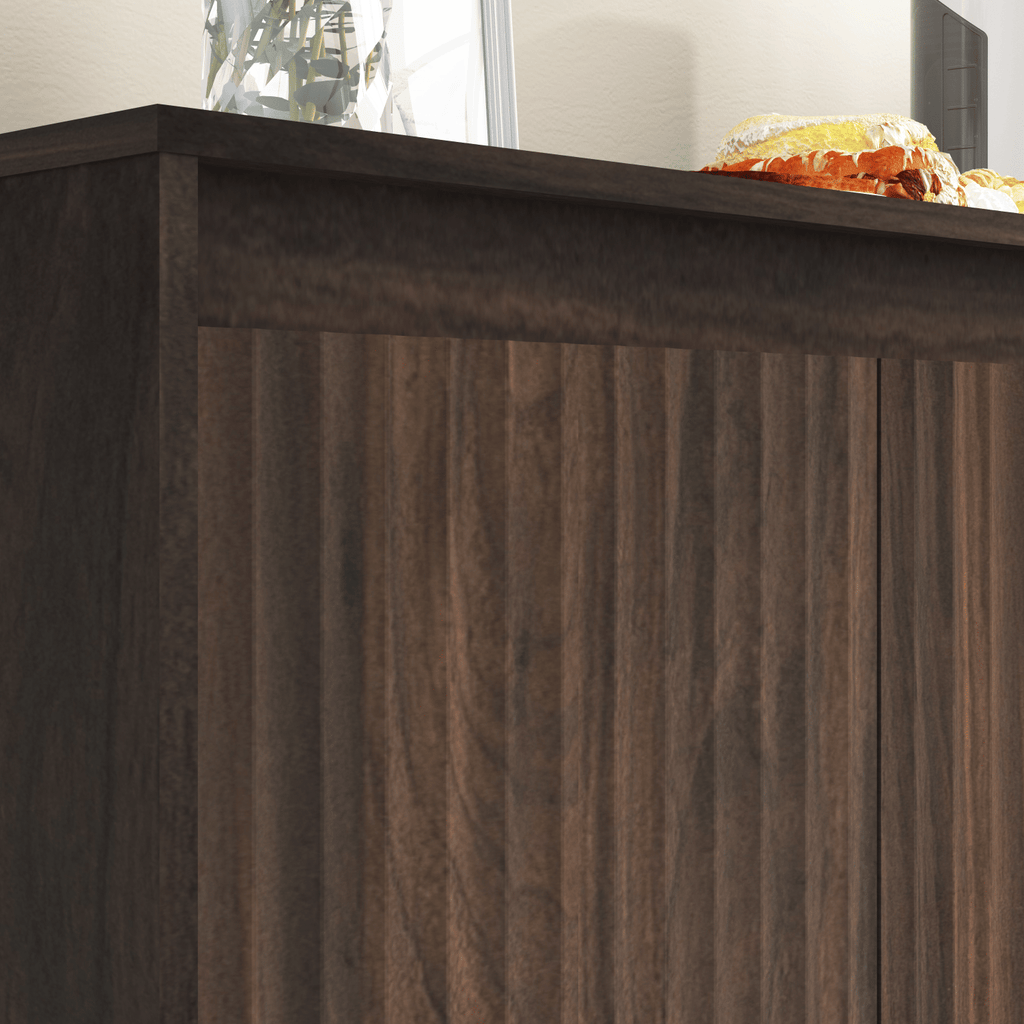 Four-Door Fluted Sideboard with Power Outlet