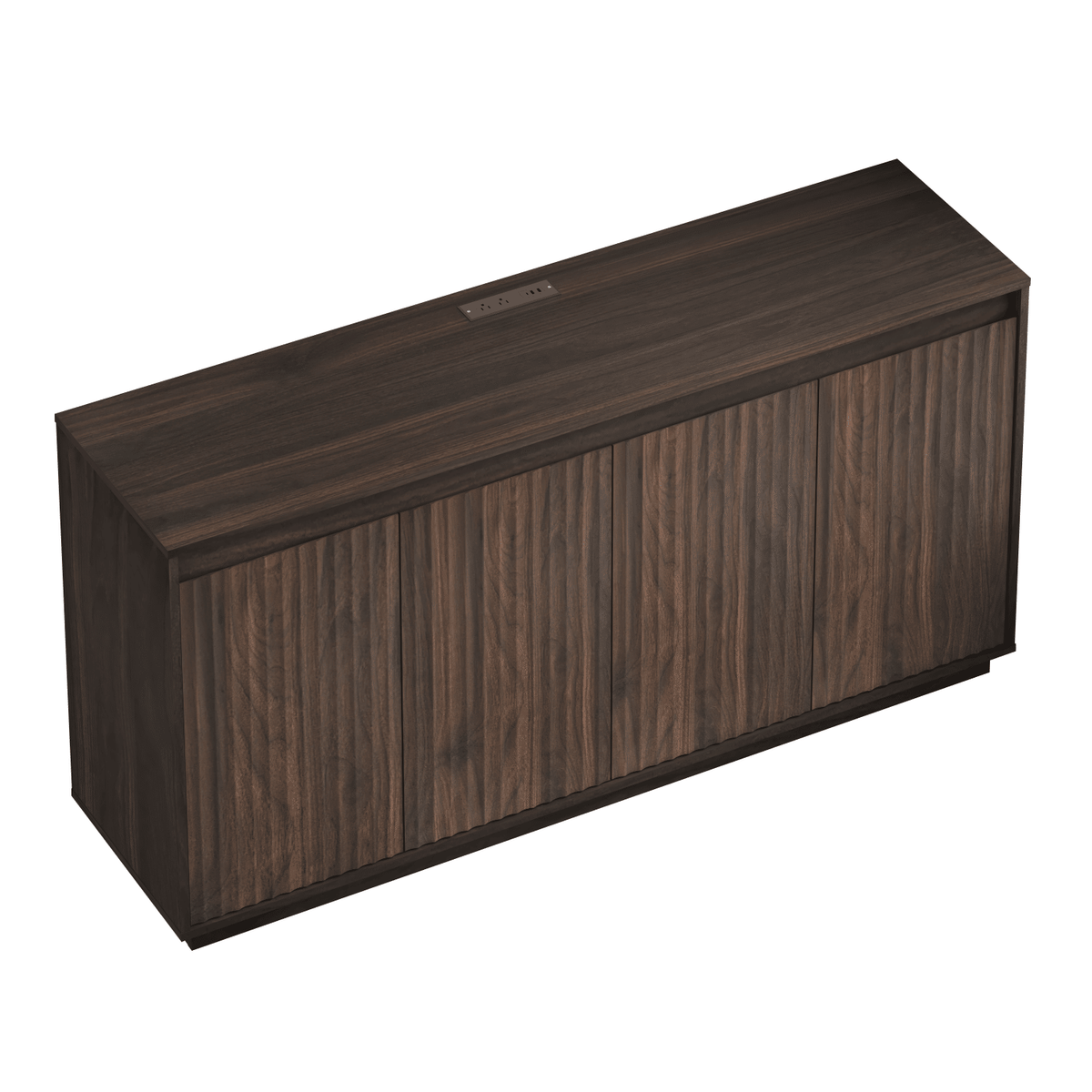 Four-Door Fluted Sideboard with Power Outlet