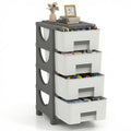 Slim 2-Drawer Compact Plastic Storage Cabinet - Space-Saving Organizer for Small Spaces