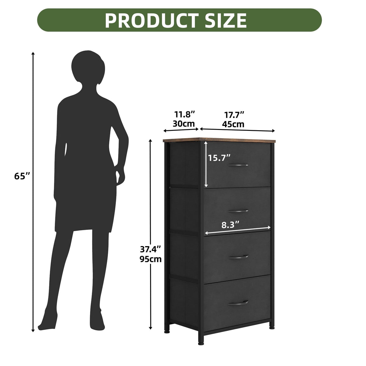 Four-Drawer Dresser for Flexible Household Storage