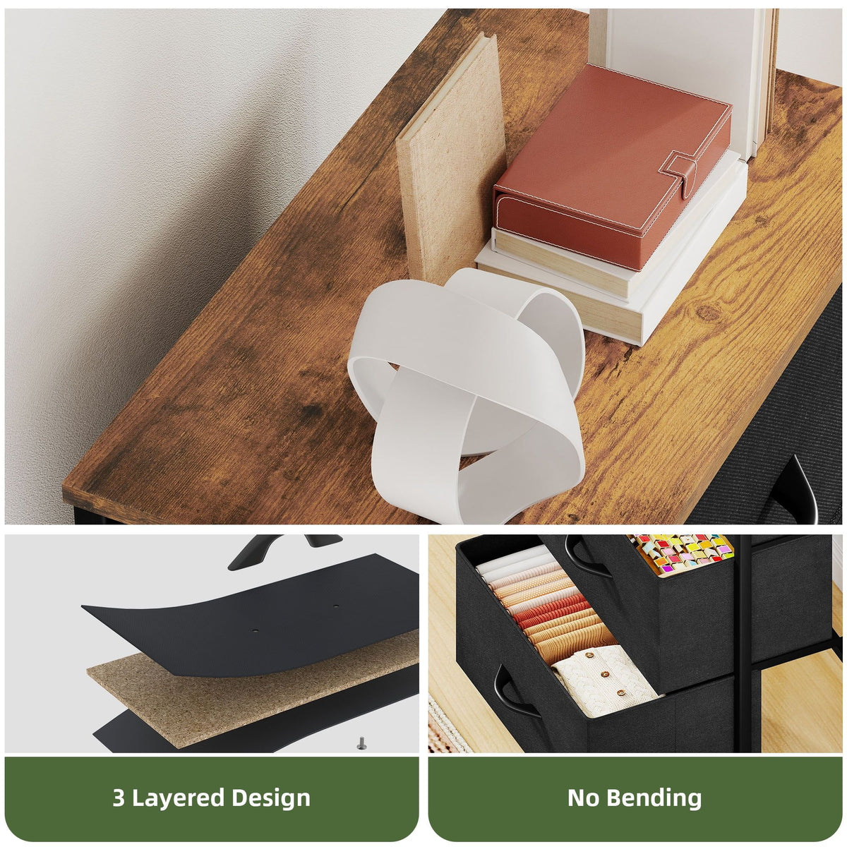 Four-Drawer Dresser for Flexible Household Storage