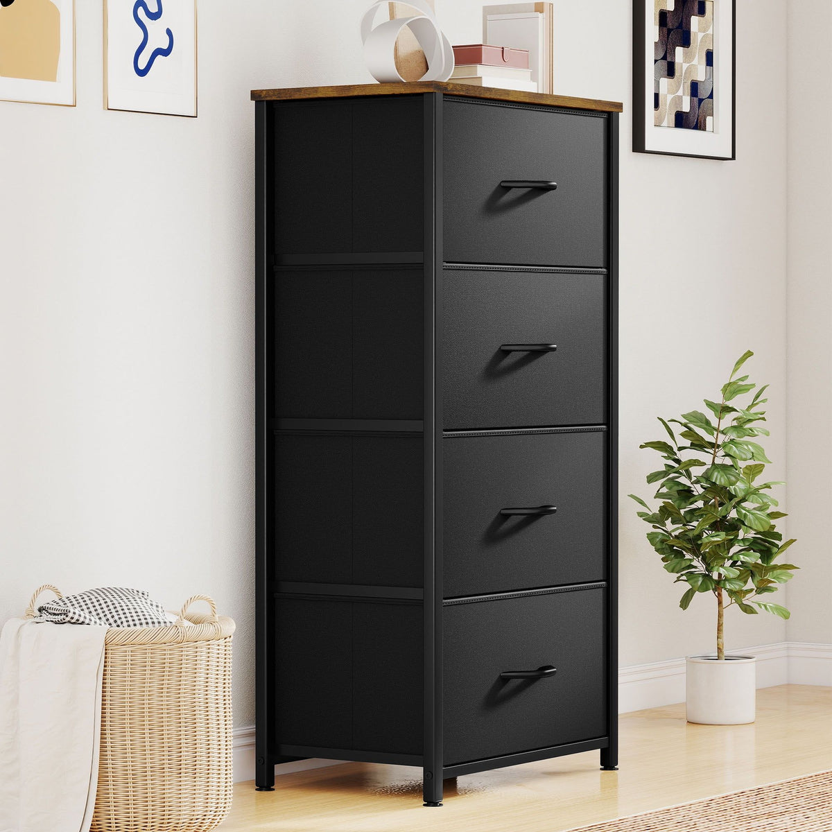 Four-Drawer Dresser for Flexible Household Storage