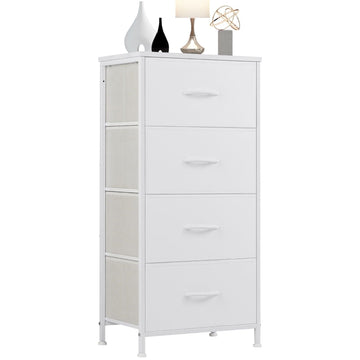 4 Drawer Fabric Dresser for Bedroom, Tall Chest of Drawer Organizer Storage Cabinet for