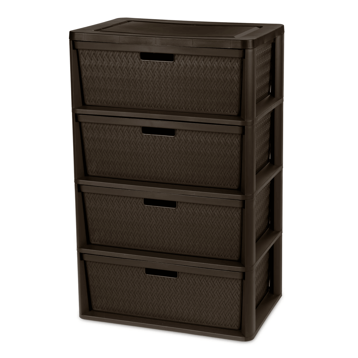 Four-Drawer Cross-Weave Storage Tower