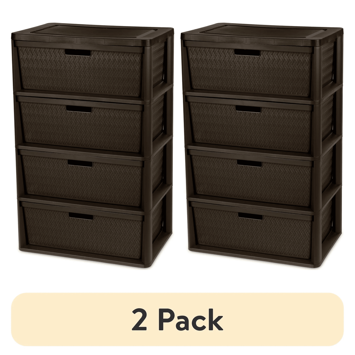 Four-Drawer Cross-Weave Storage Tower