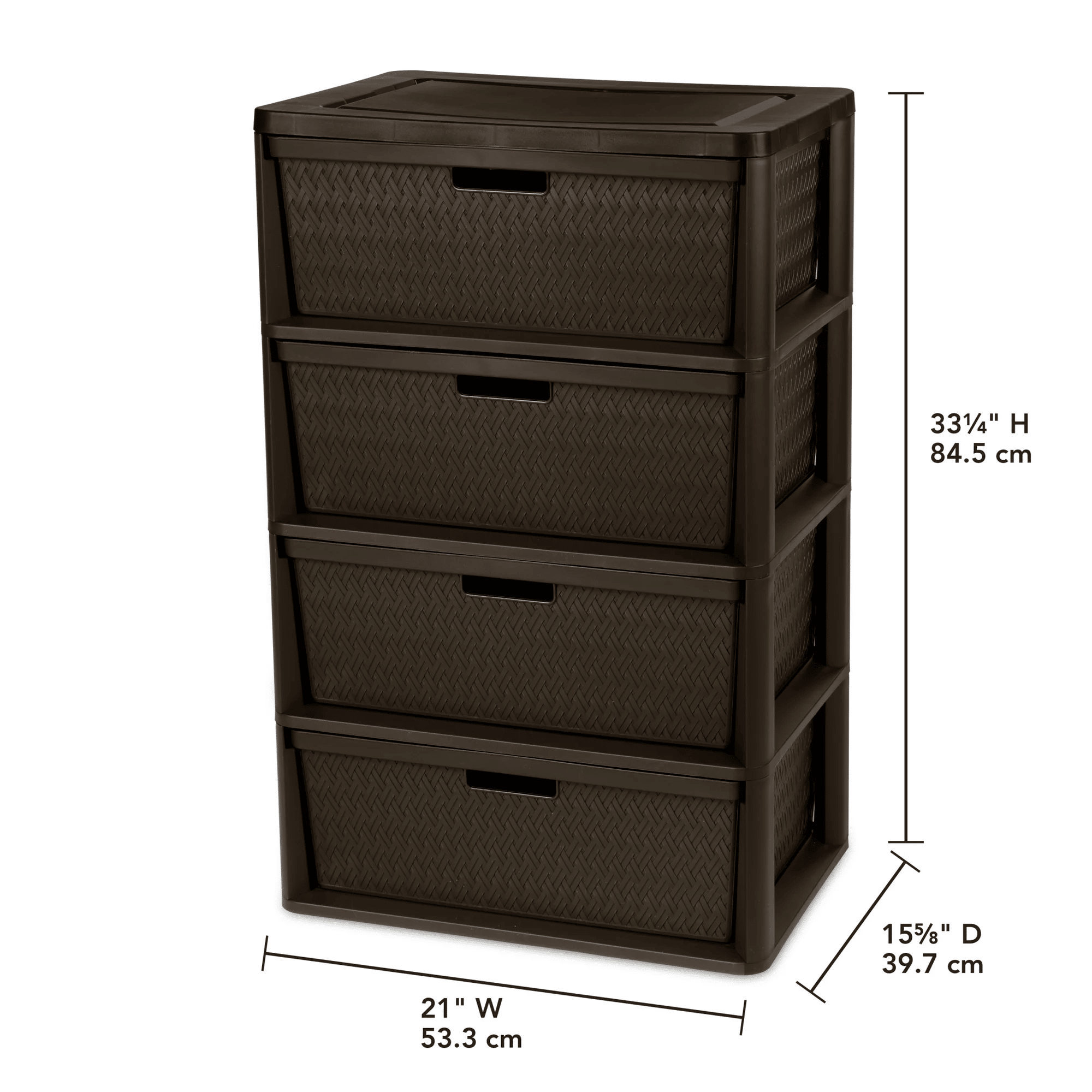 Four-Drawer Cross-Weave Storage Tower