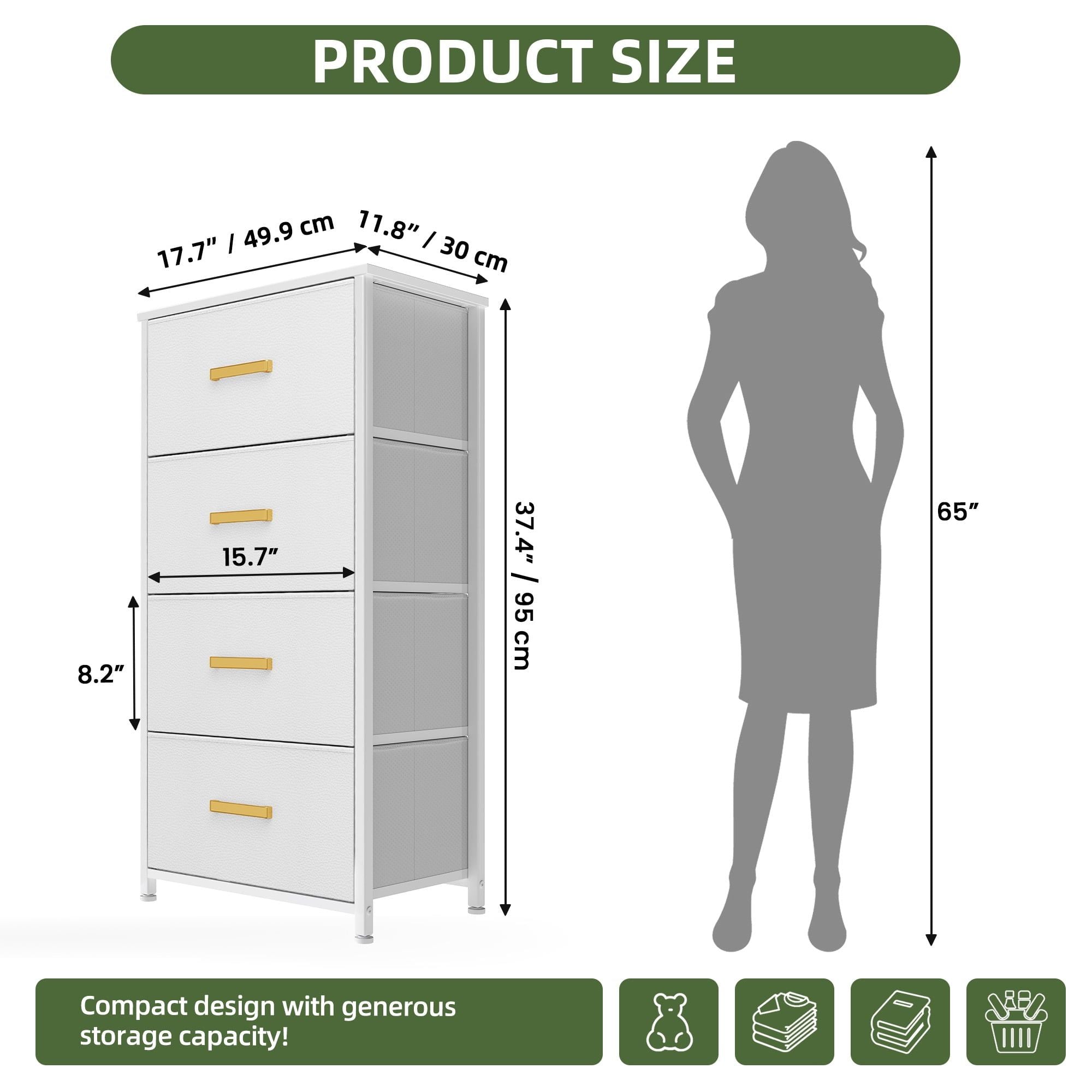 Slim Four-Drawer Organizer with Modern Contrast