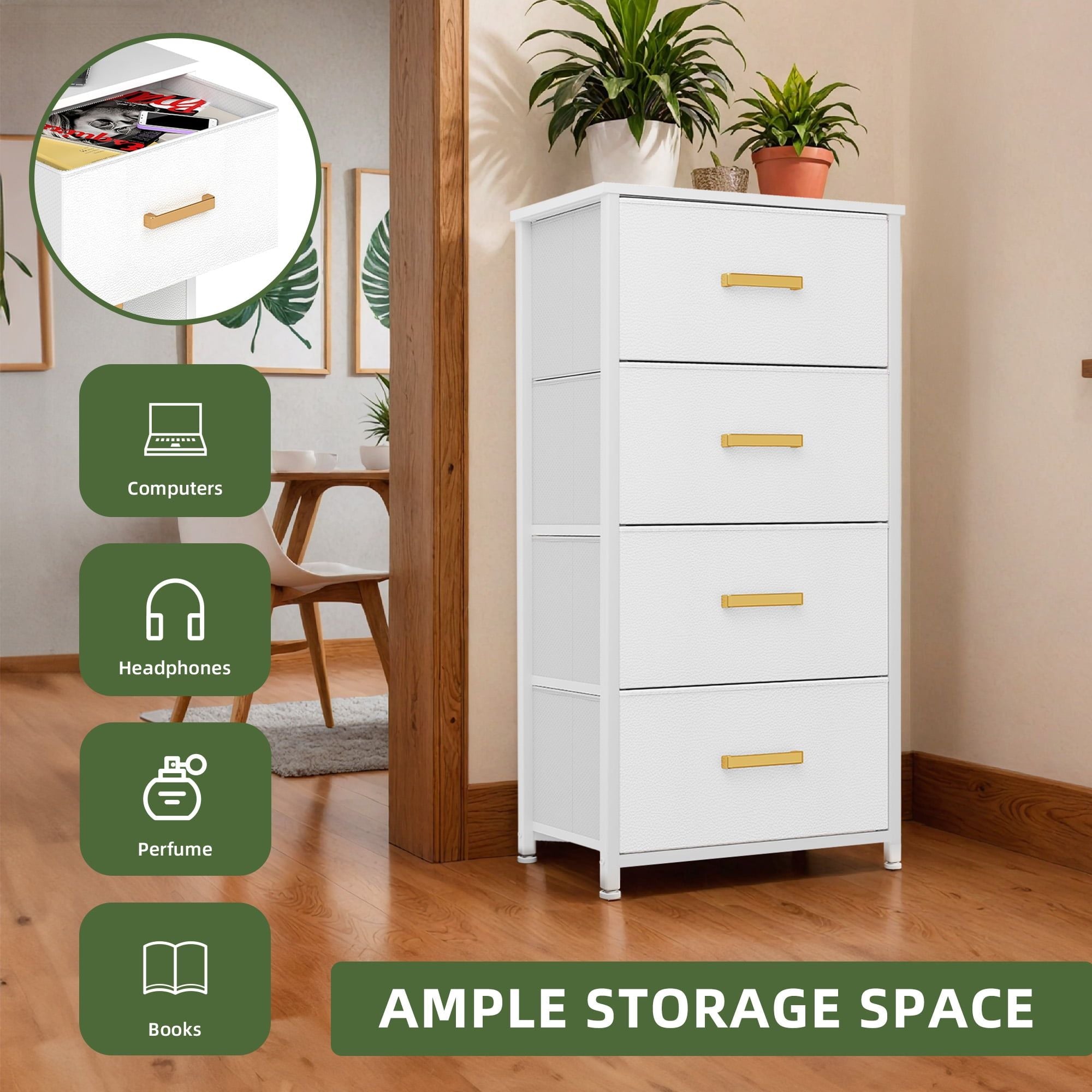 Slim Four-Drawer Organizer with Modern Contrast