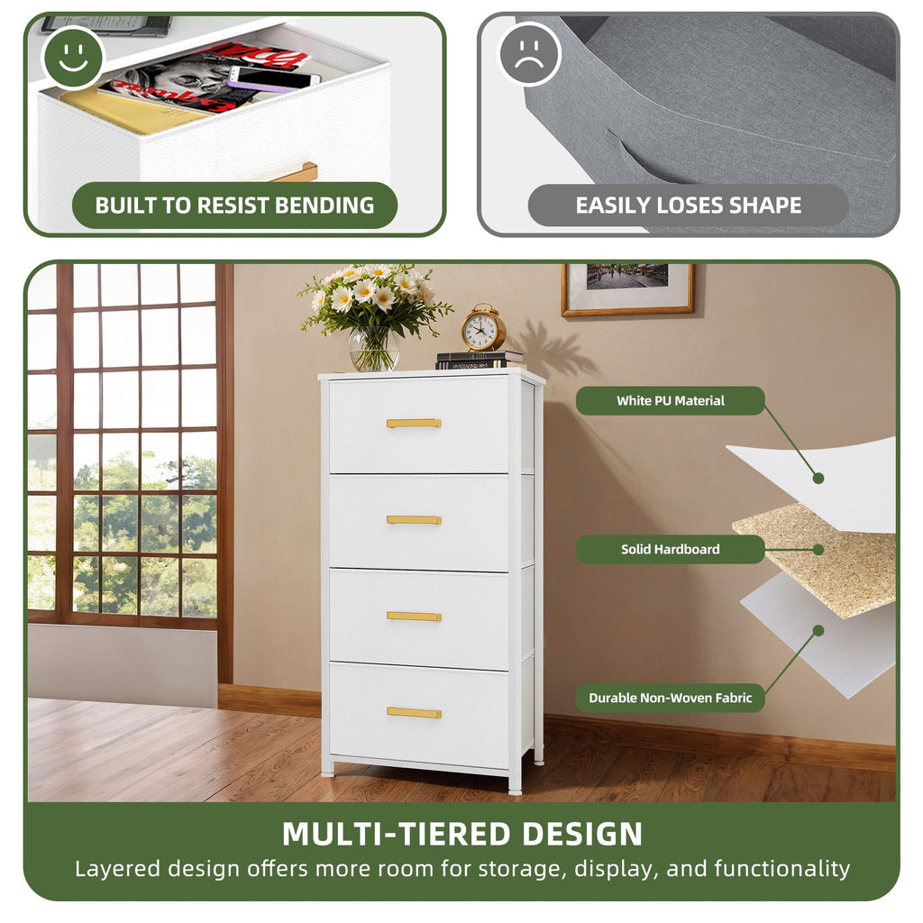 Slim Four-Drawer Organizer with Modern Contrast