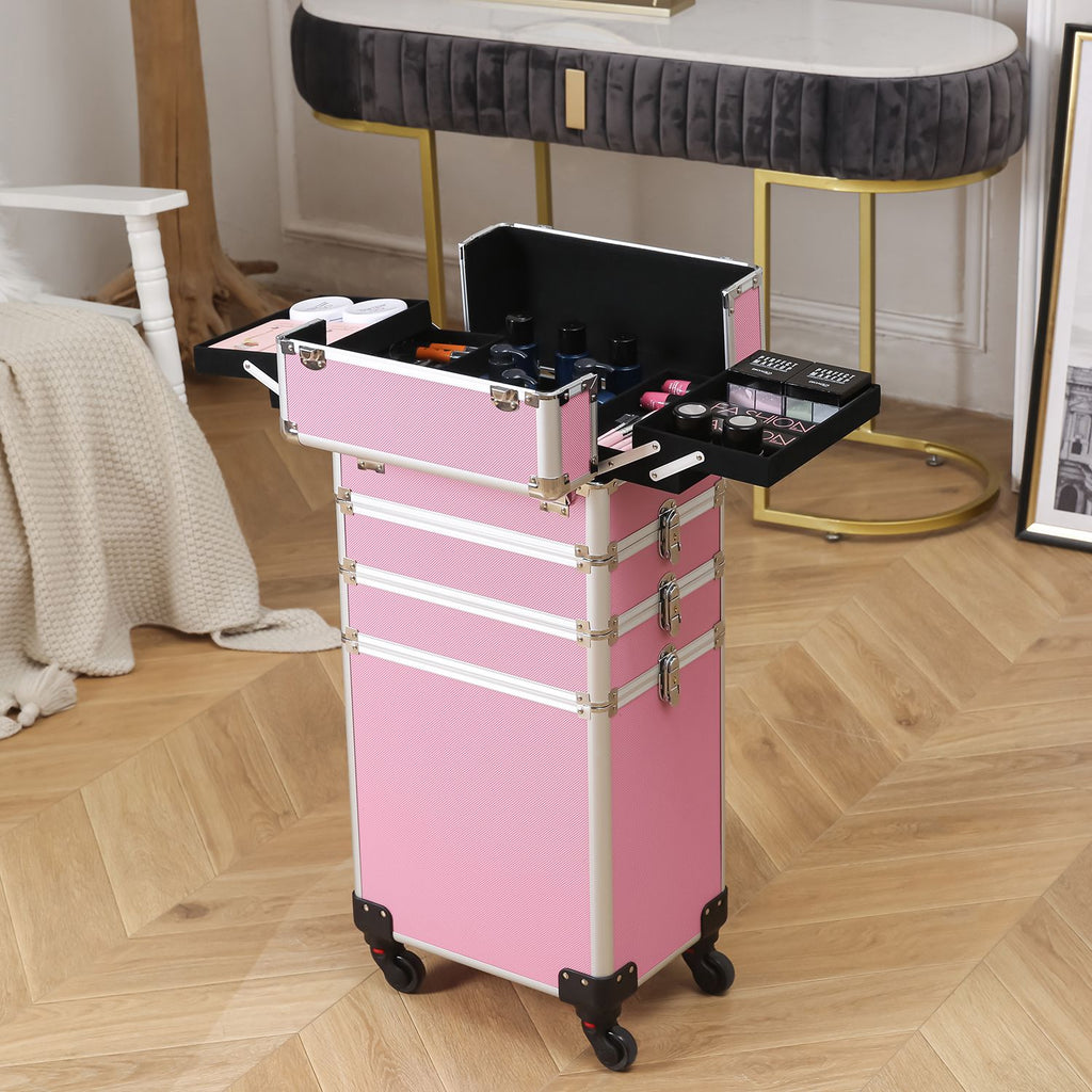 1 Aluminum Cosmetic Makeup Case Tattoo Box Pink