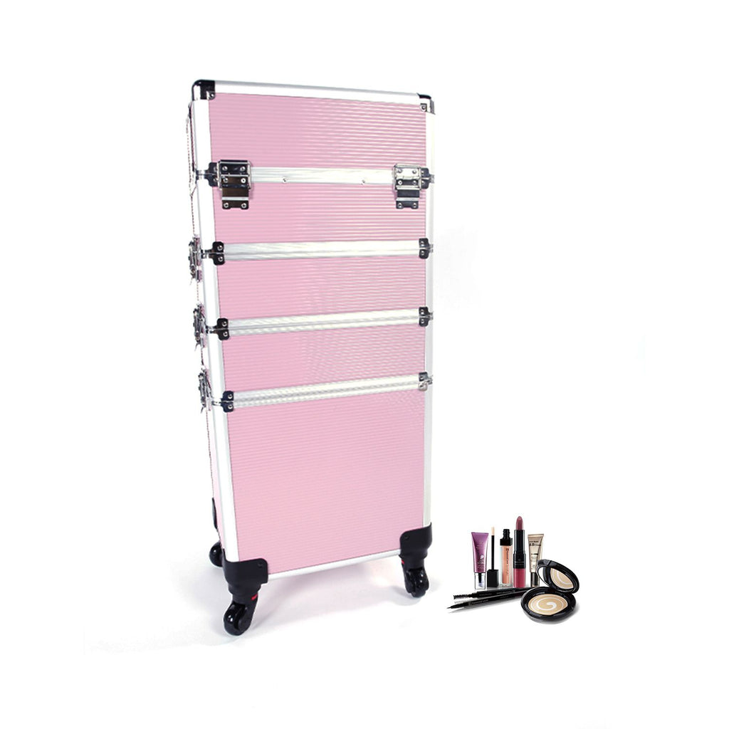 1 Aluminum Cosmetic Makeup Case Tattoo Box Pink