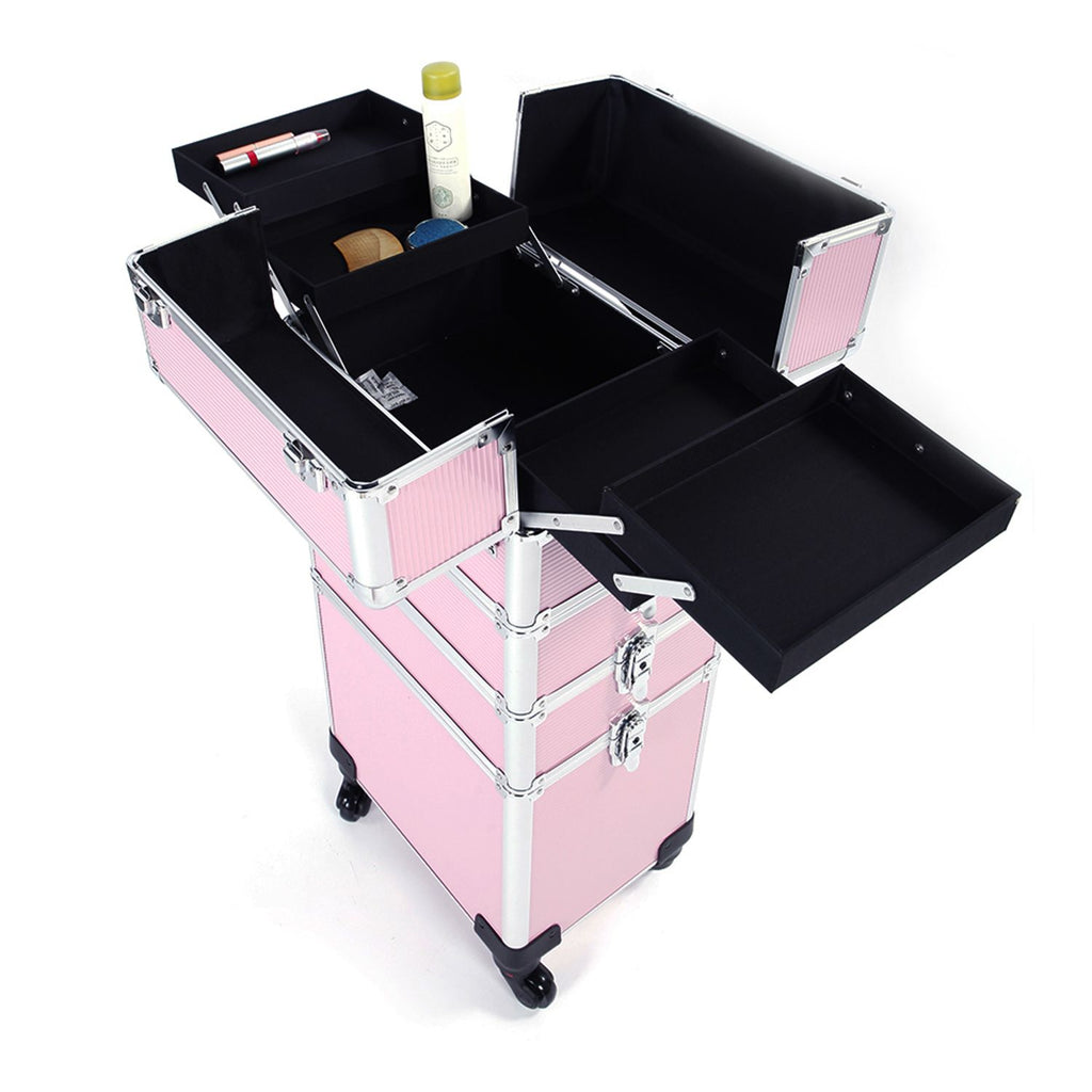 1 Aluminum Cosmetic Makeup Case Tattoo Box Pink