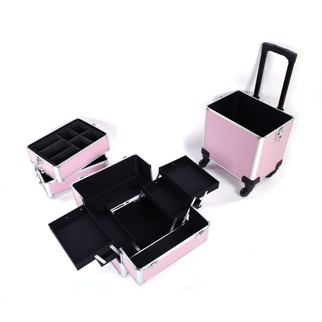 1 Aluminum Cosmetic Makeup Case Tattoo Box Pink