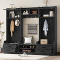 Detachable Hall Tree with Shoe Bench and Storage