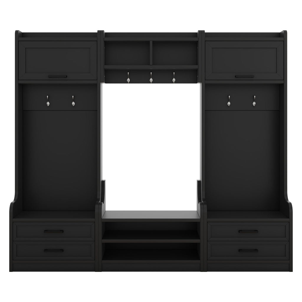 Detachable Hall Tree with Shoe Bench and Storage