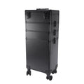 4-in-1 Interchangeable Rolling Makeup Case with LED Mirror and Pull Handle