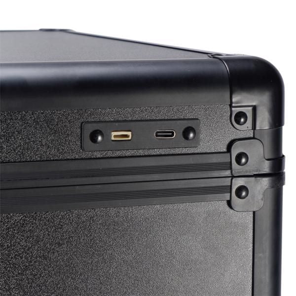 4-in-1 Interchangeable Rolling Makeup Case with LED Mirror and Pull Handle
