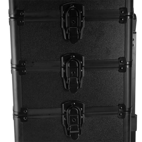 4-in-1 Interchangeable Rolling Makeup Case with LED Mirror and Pull Handle