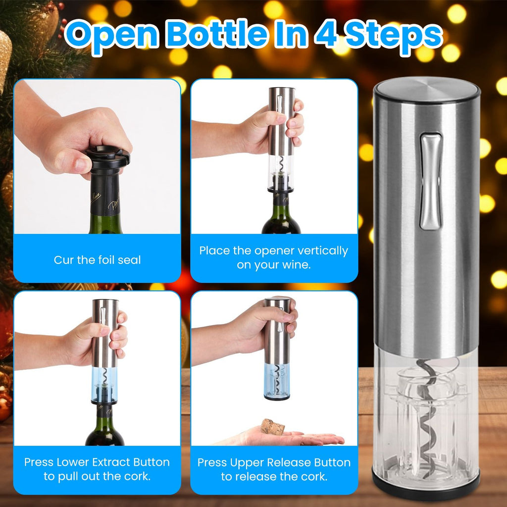 Four-Piece Rechargeable Electric Wine Opener Set